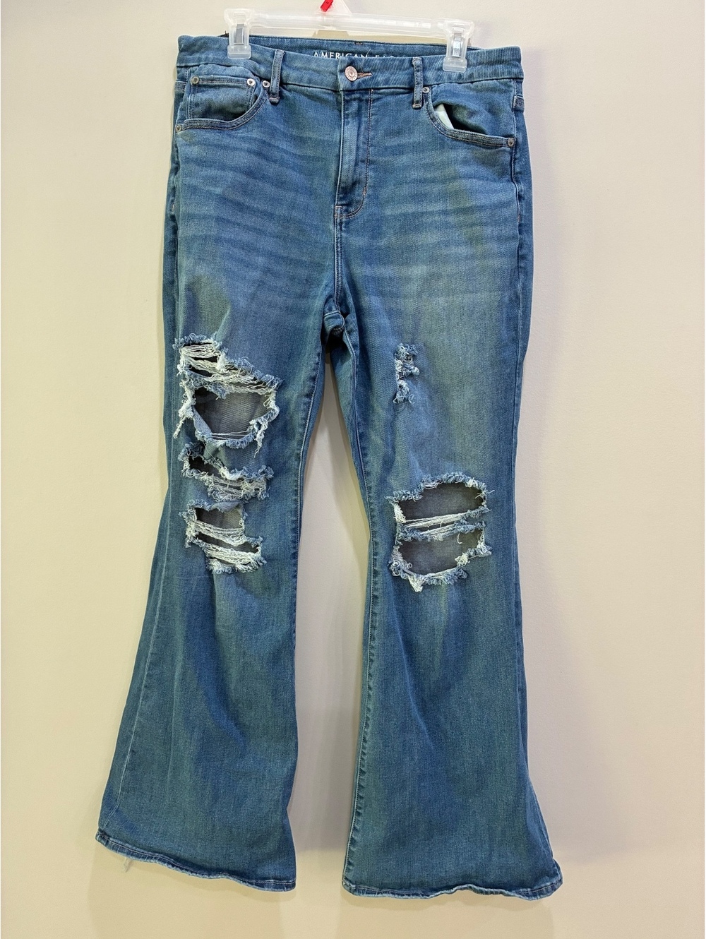 American Eagle Ripped Flared Jeans with Next Level Stretch - Size 10